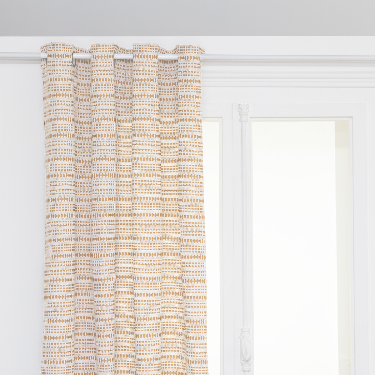 "Micah" jacquard curtain Beige linen, 130x260 cm