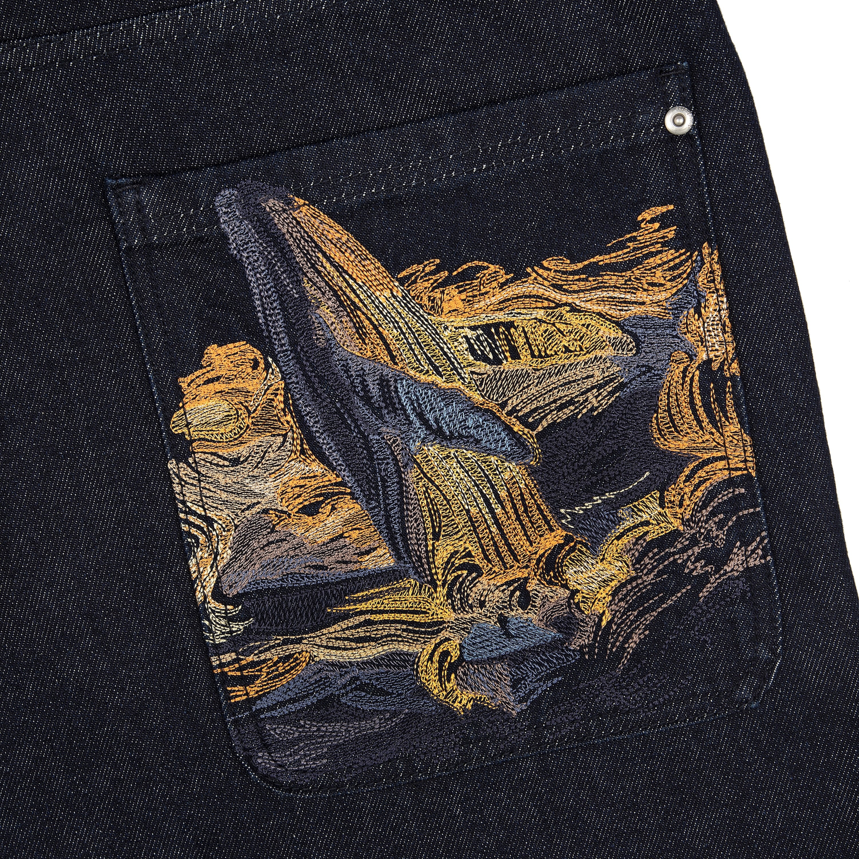"whales v2" Jorts dark indigo