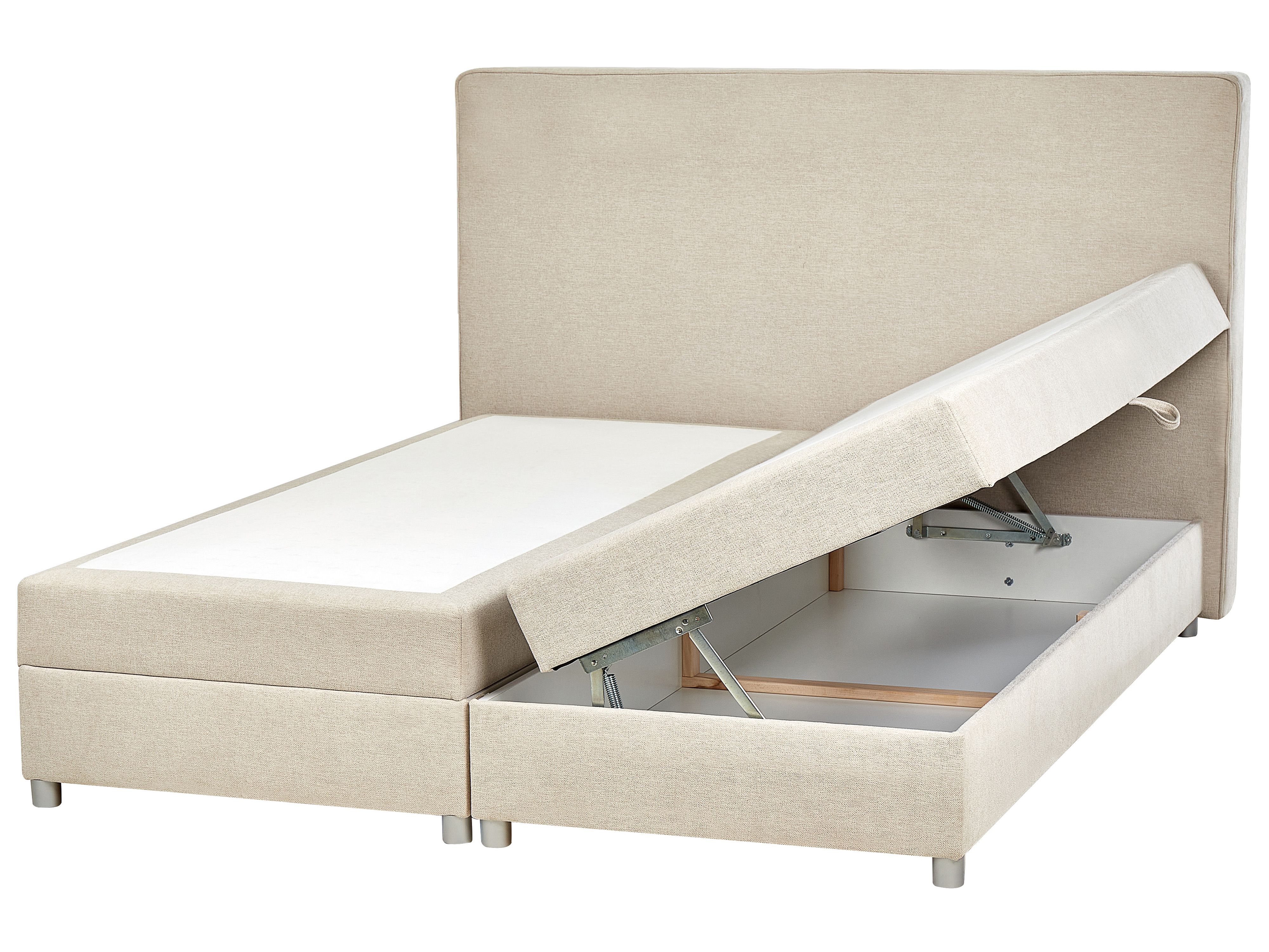 Divan Bed with Storage Fabric MINISTER 180 x 200 cm (EU Super King) Light Beige