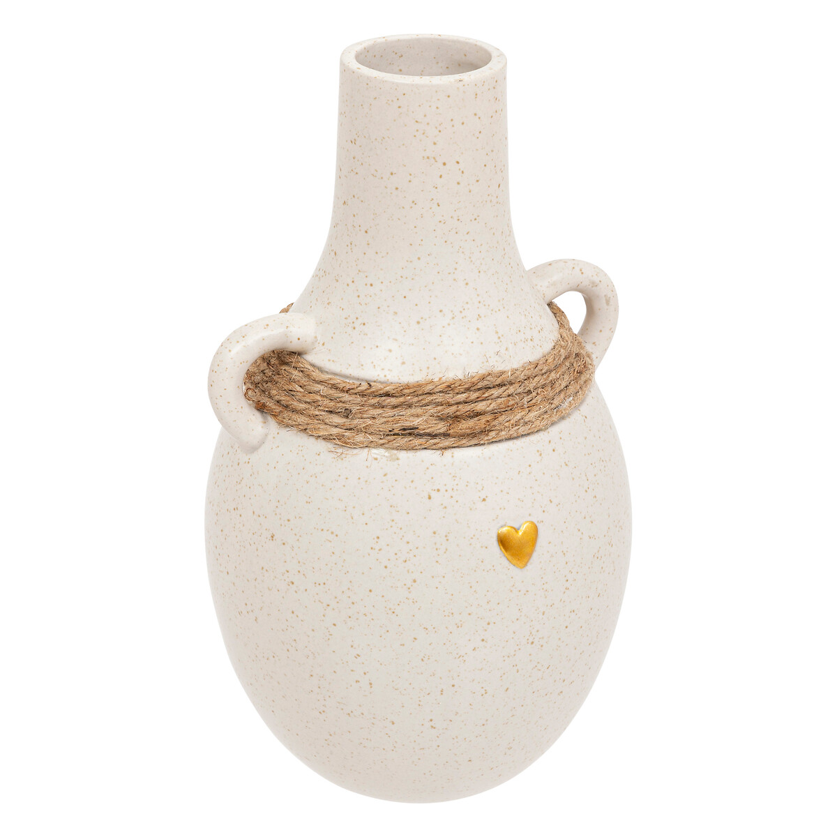 "The floral" rope vase White ceramic, H.22 cm