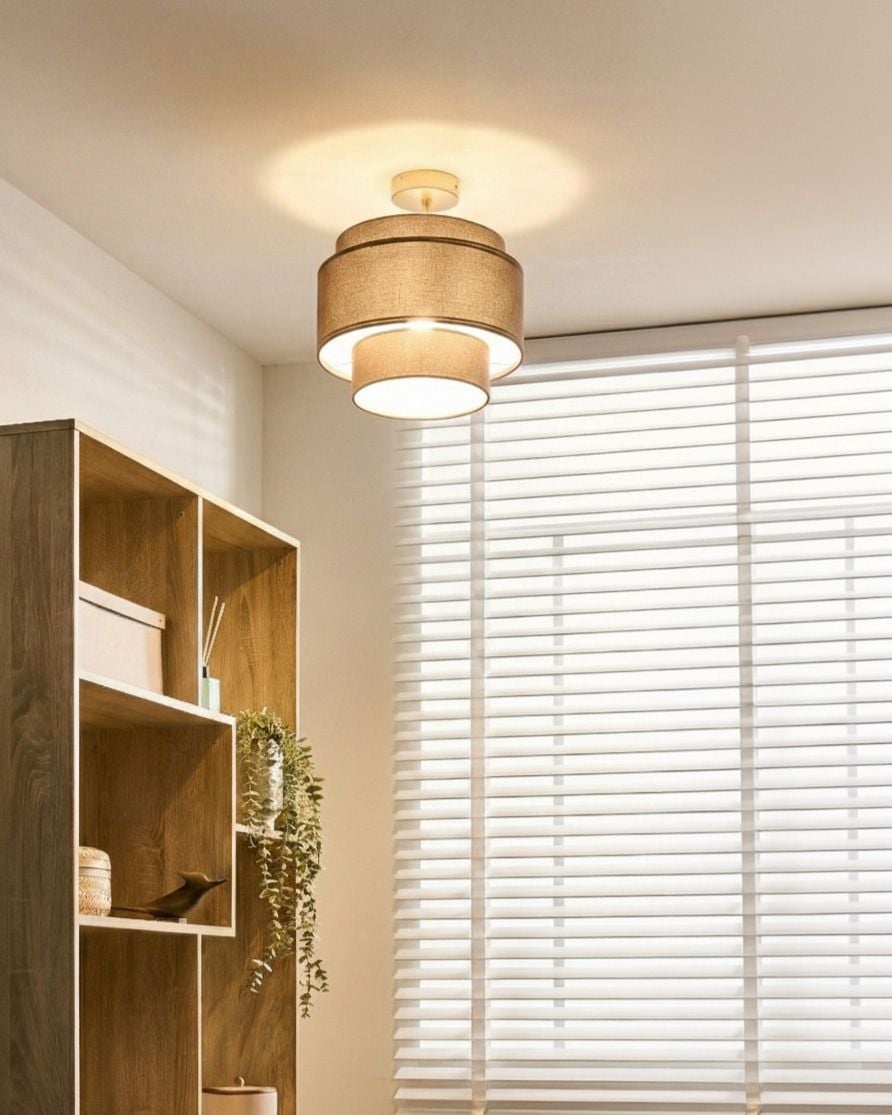 Pendant Lamp LUKAGO Linen Brown