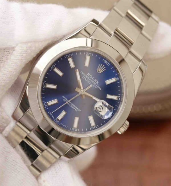 Replica Rolex DateJust 41mm SS 116200 Polished Bezel Blue Dial 904L SS Bracelet SA3235 - Elite Watch Atelier