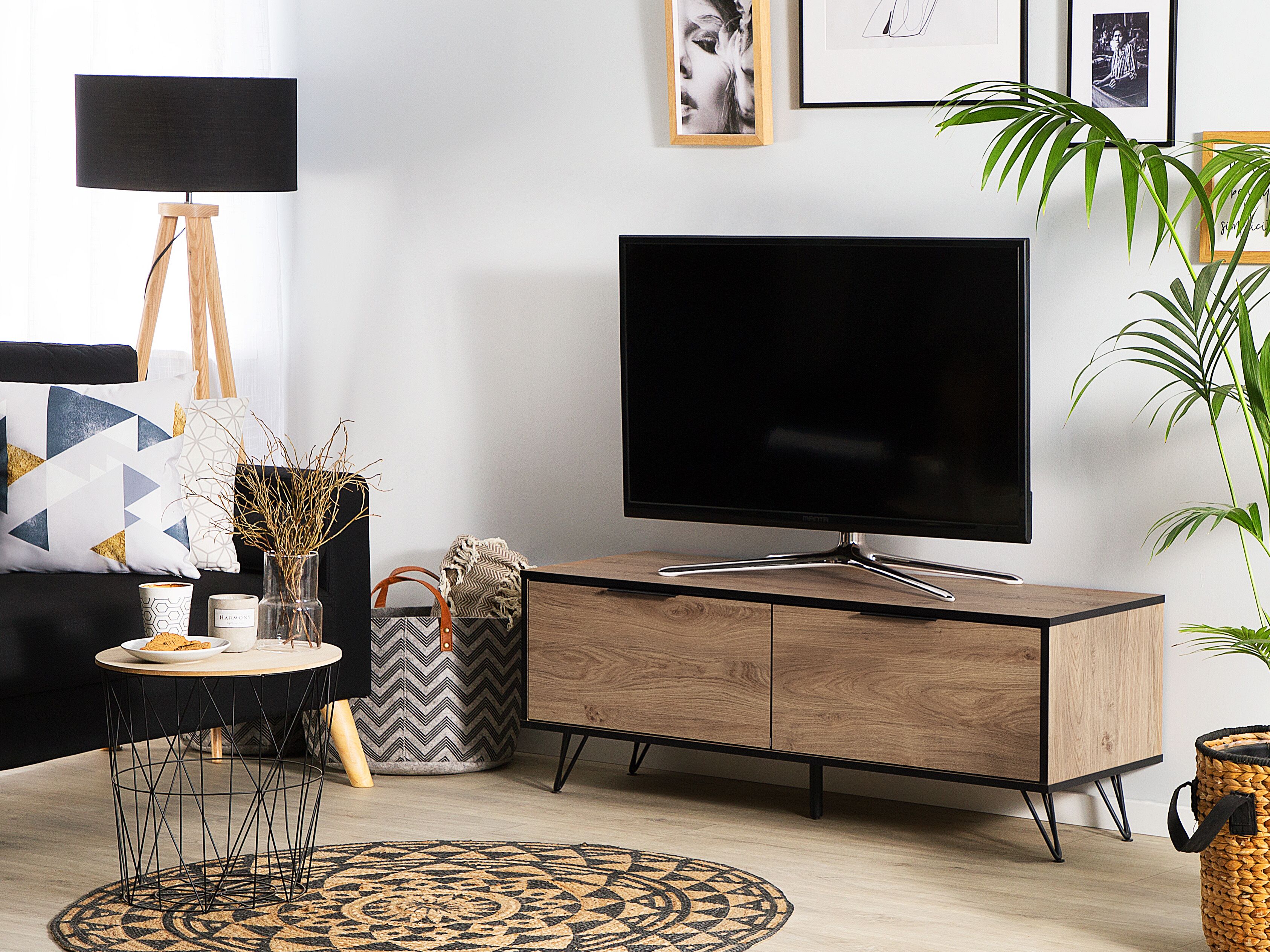 TV Stand HALSTON Brown/ Black