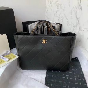 Chanel 19 Shopping Bag Shiny Lambskin Black – CB0101:1High-quality replica
