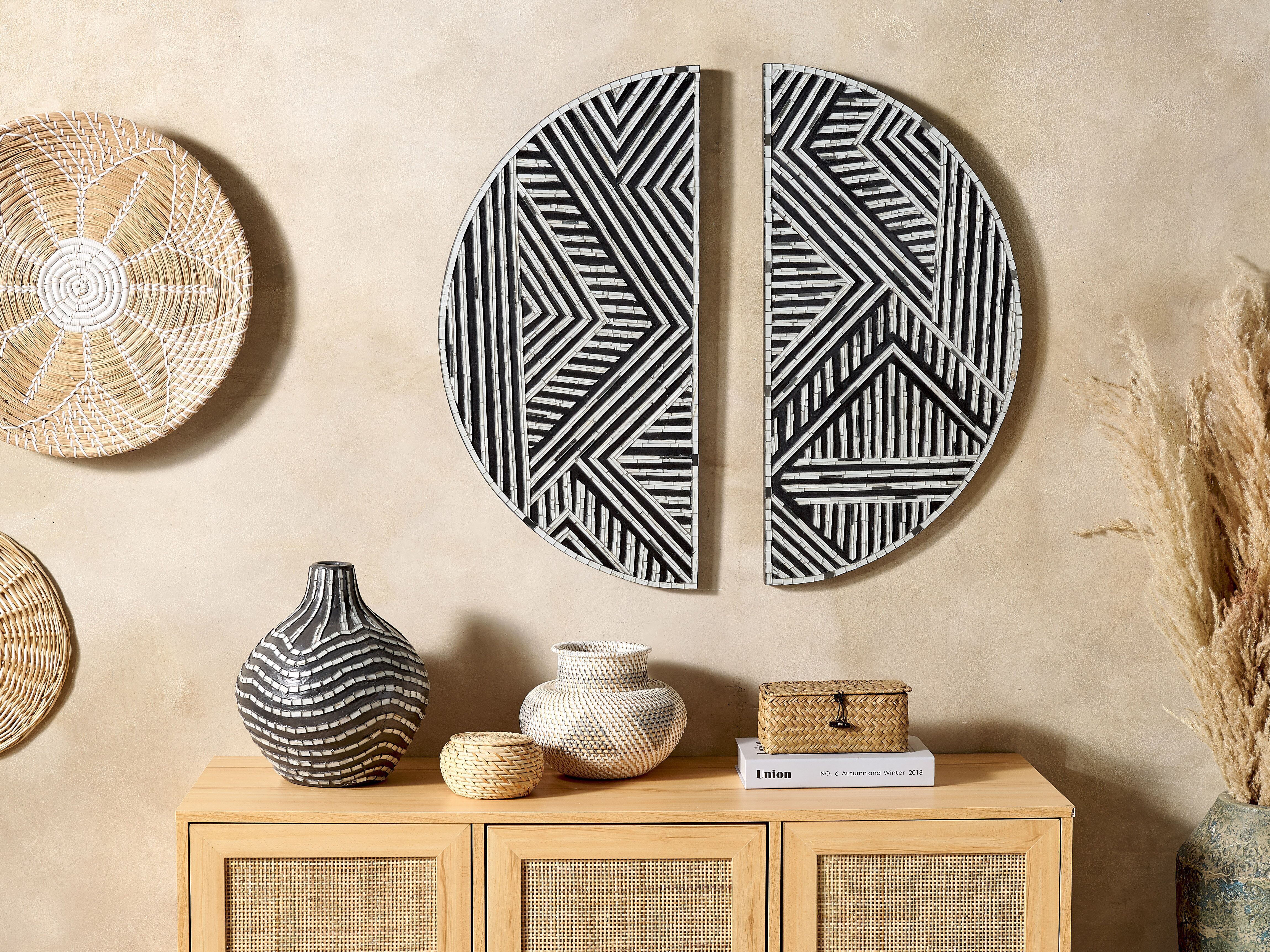 Wall Decor MANDAU Glass 76 cm Black