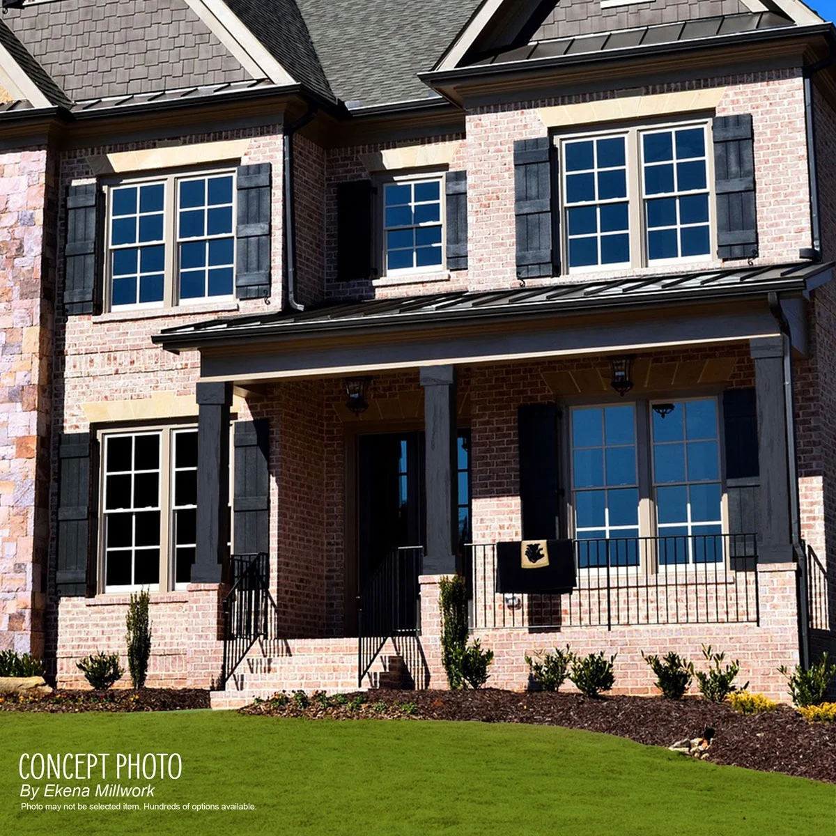 Ekena Millwork 6"W x 5'H Sand Blasted Endurathane Faux Wood Non-Tapered Square Column Wrap with Faux Iron Capital & Base - Image 75