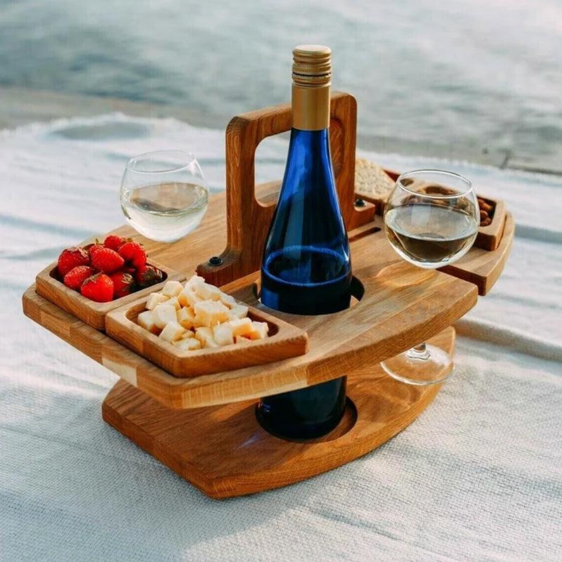 WijnTafeltoGo – Draagbare Houten Picknicktafel – Handig en Ruim Ontwerp voor Buitenmomenten