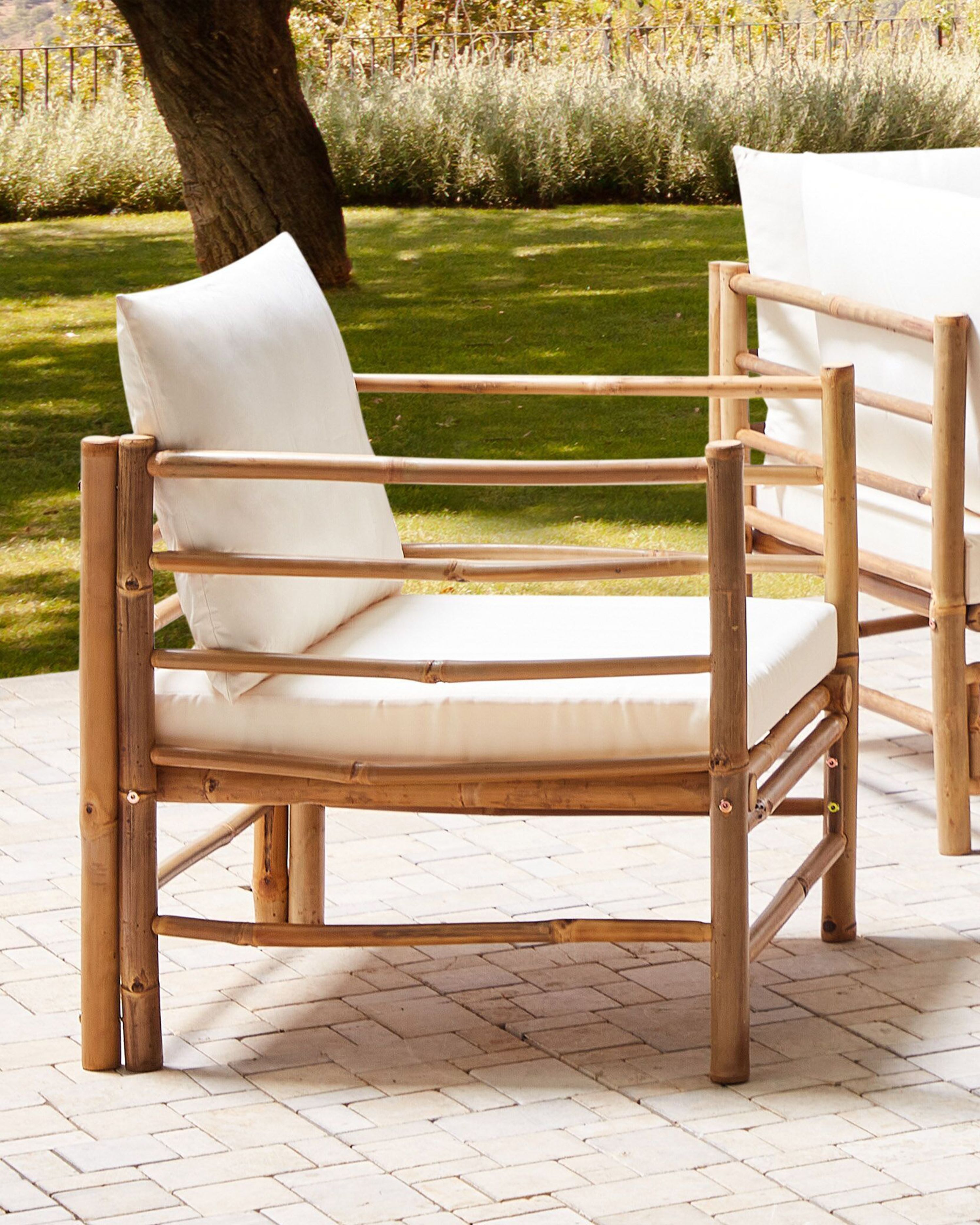 Garden Armchair CERRETO Bamboo Off-White