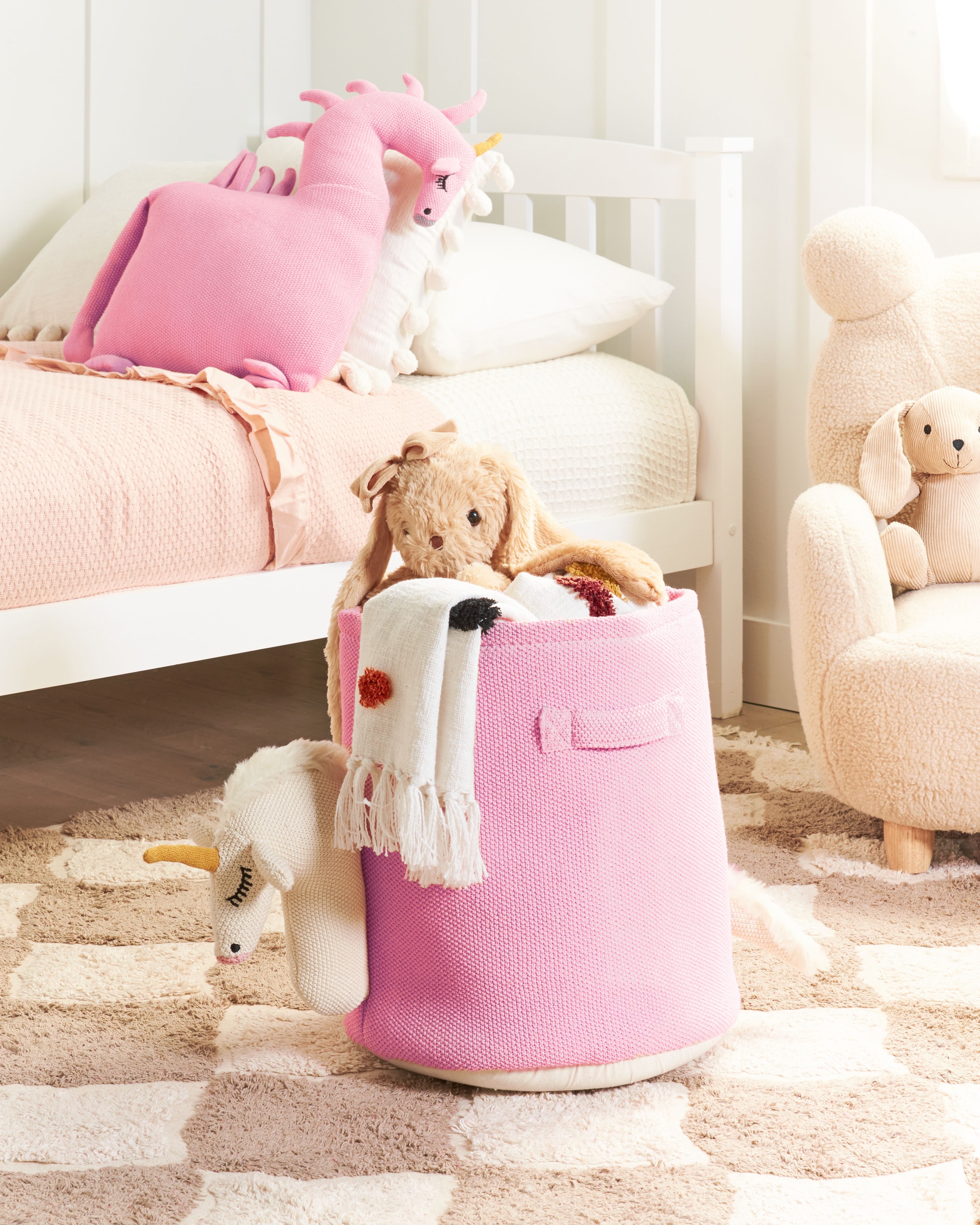 Kids Basket Unicorn NARROTI Cotton Pink