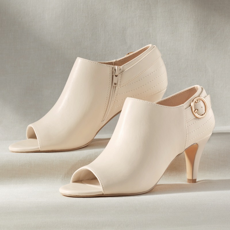 Peep-Toe Buckle Shootie - MIDNIGHT VELVET CATALOG