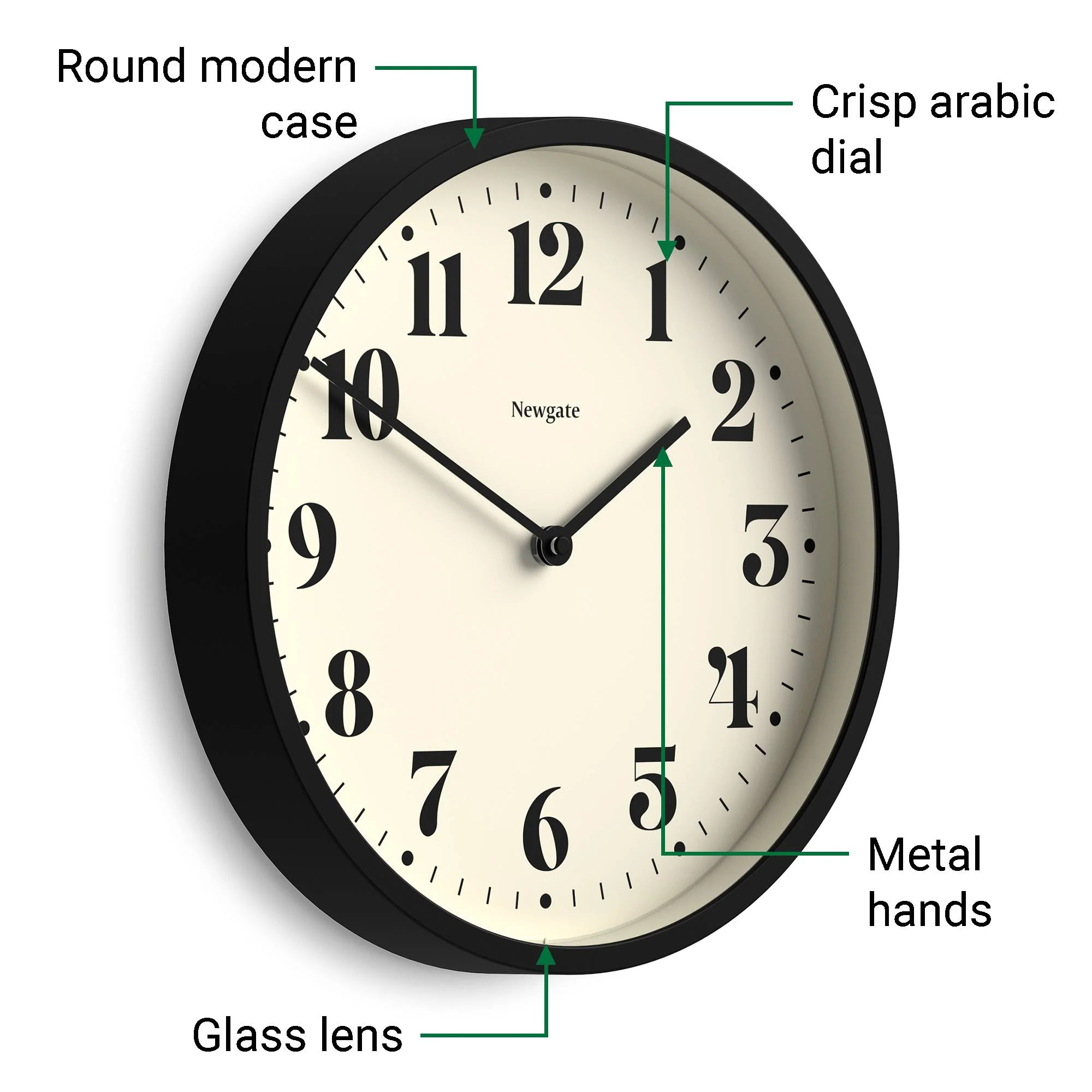 Newgate Number Four wall clock in black