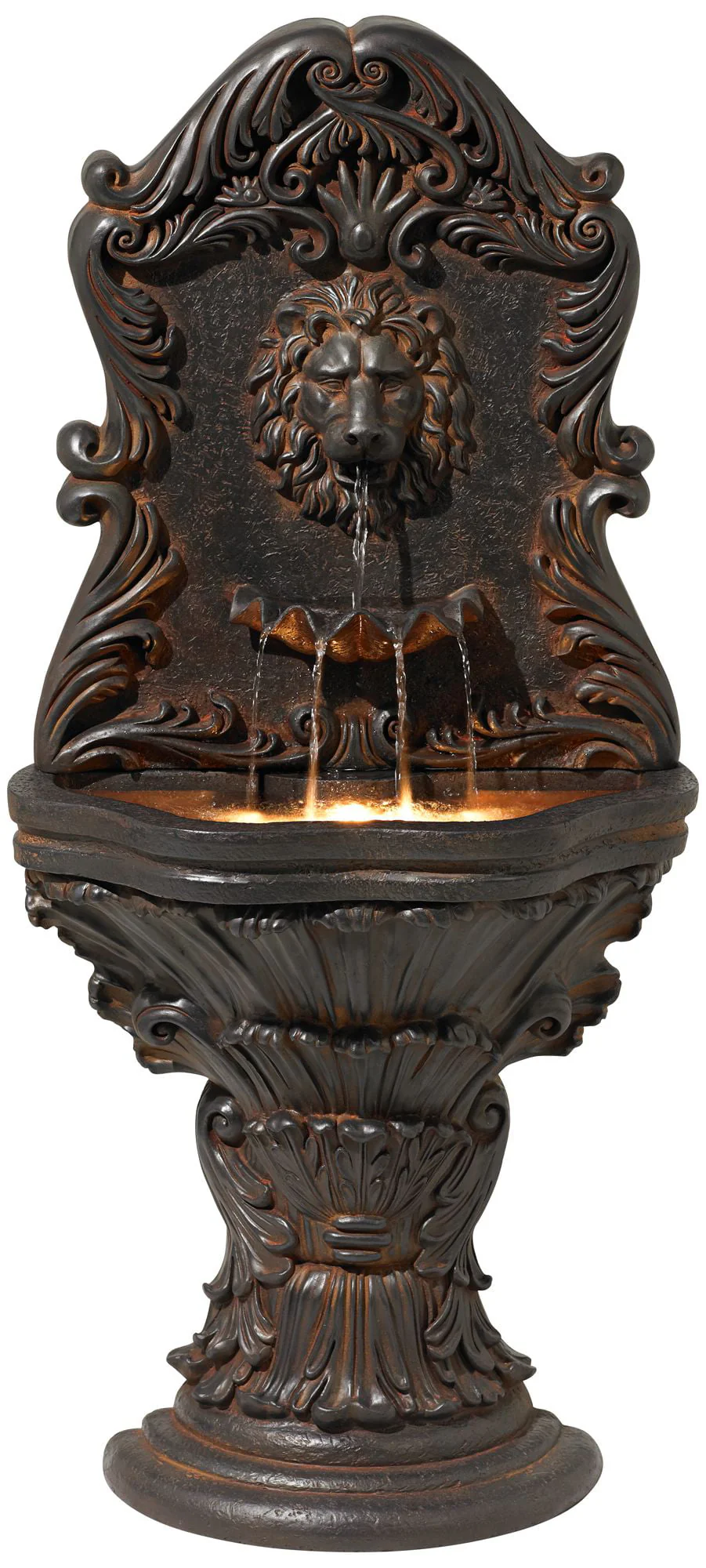 John Timberland Imperial Lion Acanthus Rustic Outdoor Floor Wall Water Fountain with LED Light 50" for Yard Garden Patio Home Deck Porch House Balcony - Image 2