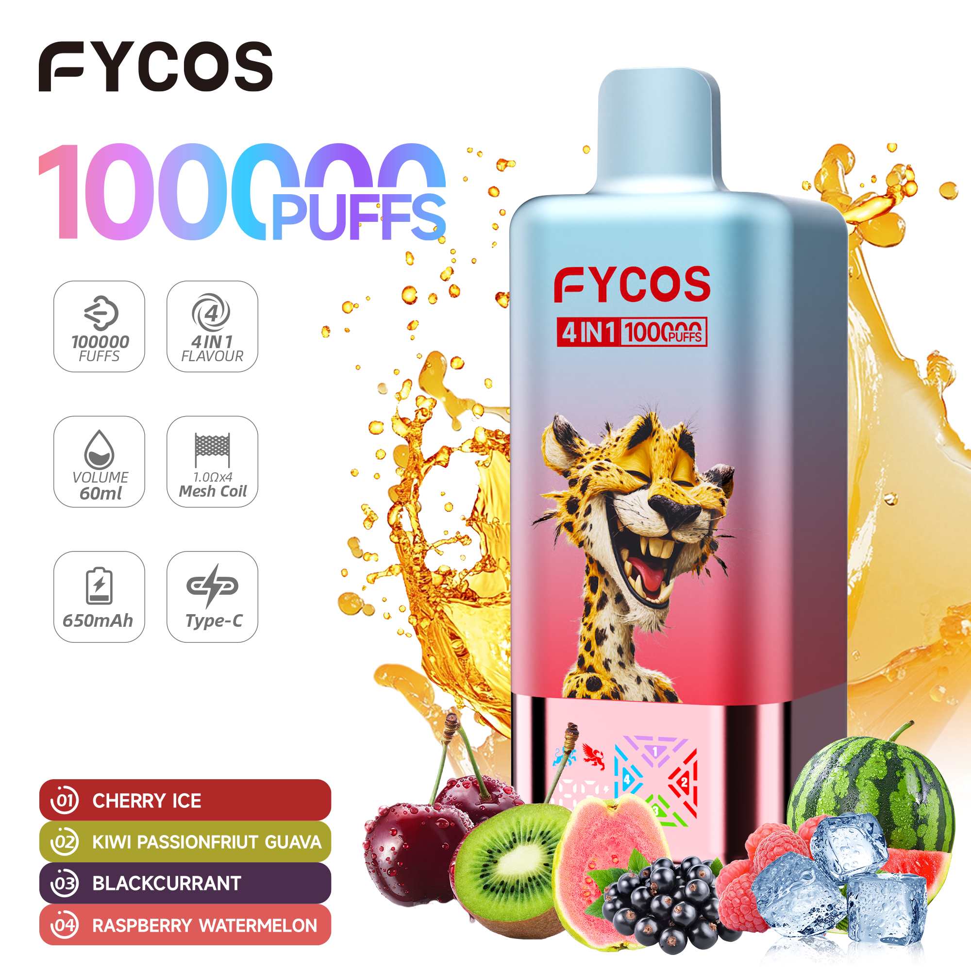 FYCOS 4 IN 1 100K Puffs Disposable Vape