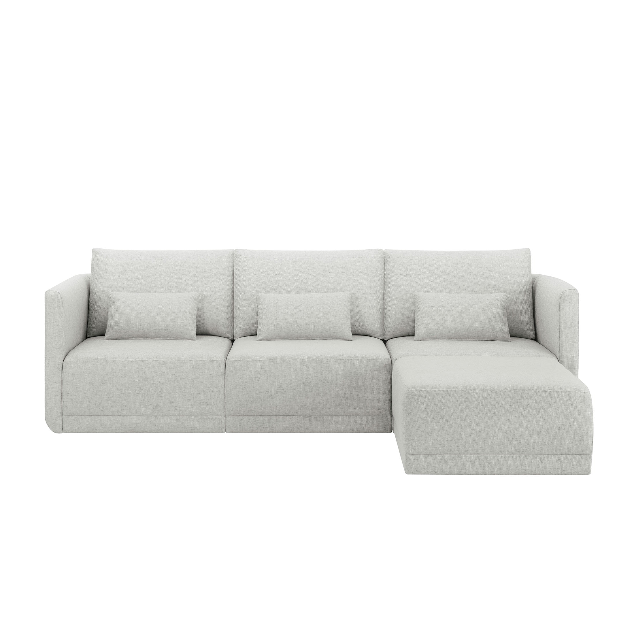 Beautiful Drew Modular Sectional Sofa with Ottoman by Drew Barrymore, Gray Fabric - Image 21