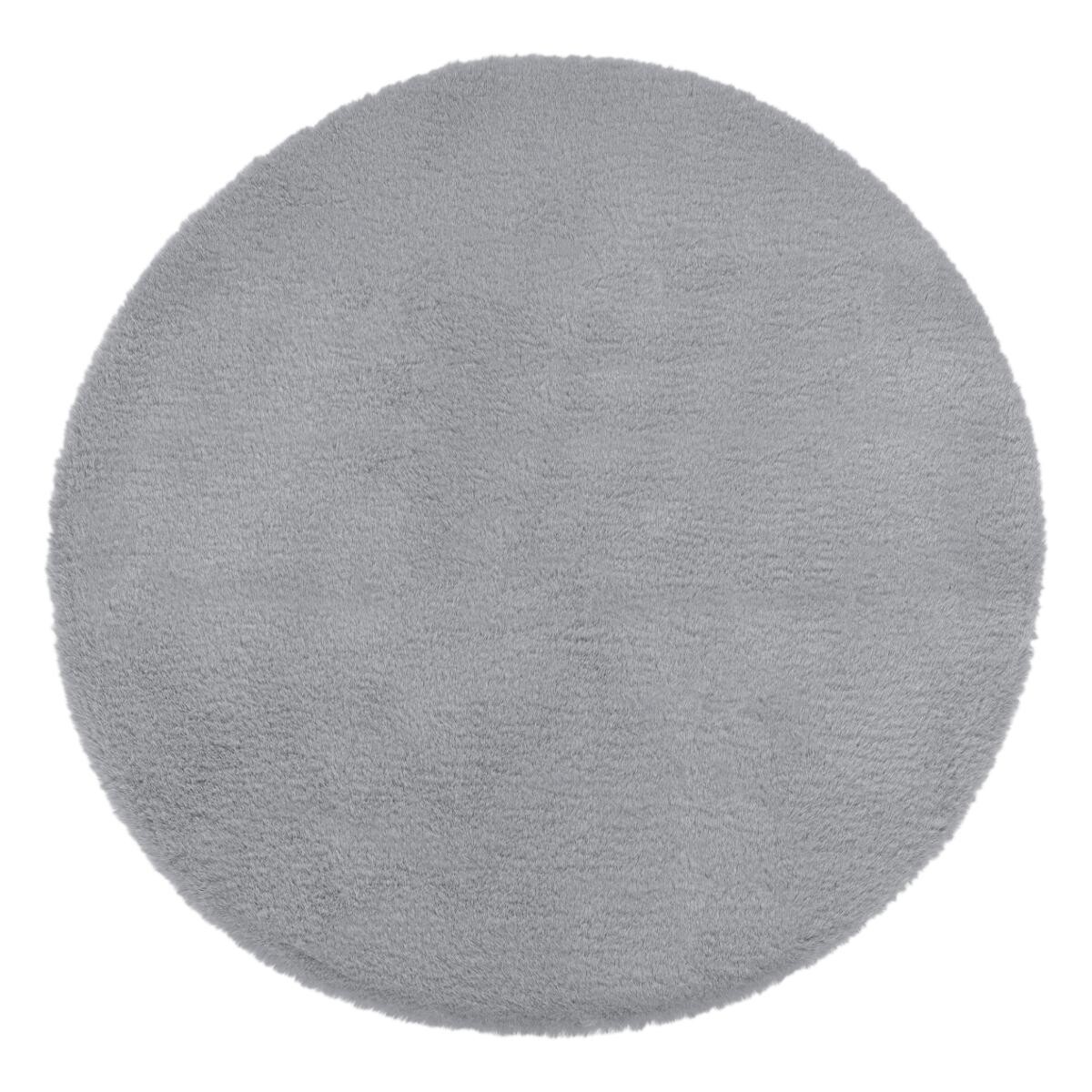 Fur effect round rug Grey, D.80 cm