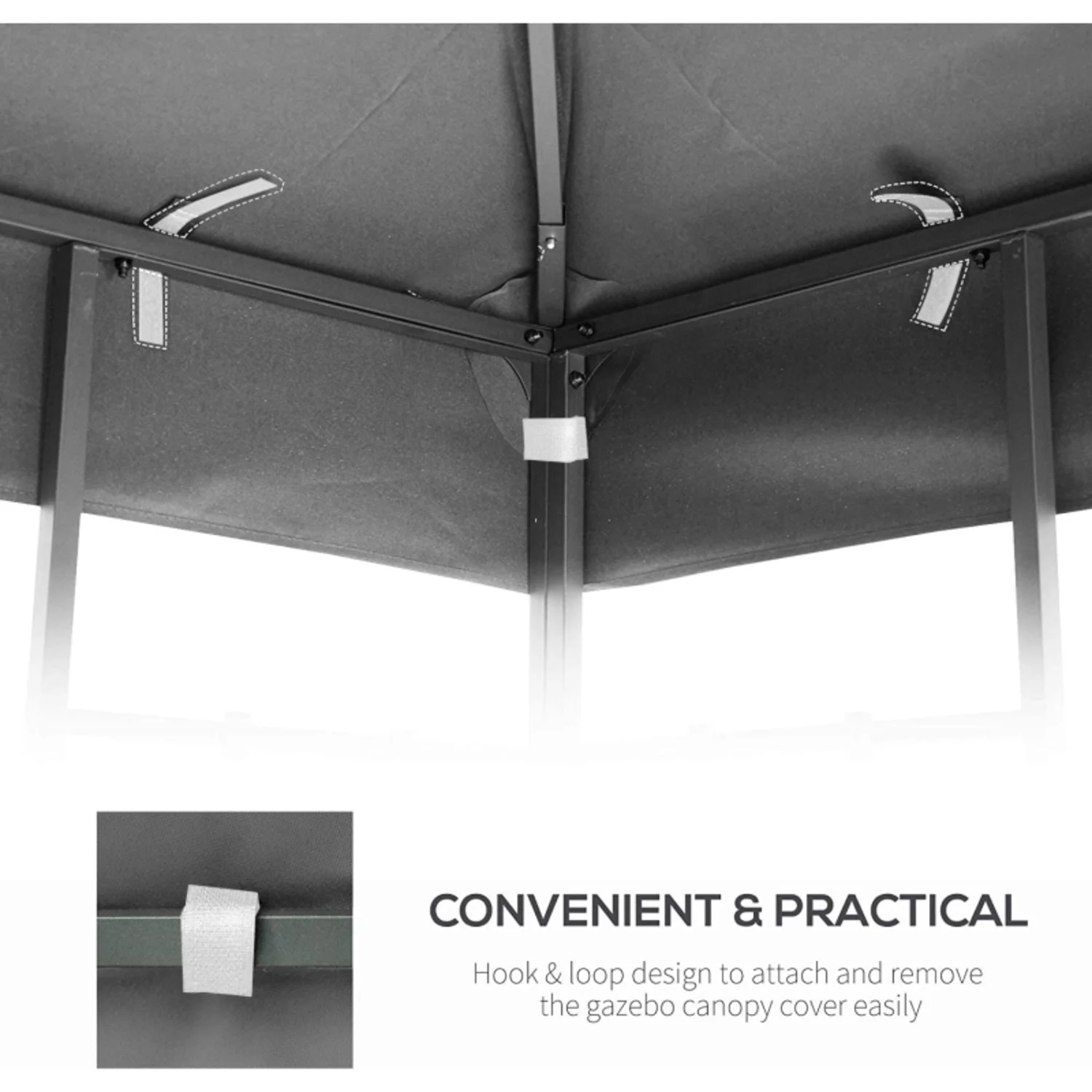 10x10 Ft Outdoor Patio Replacement Canopy Double Tiered Gazebo Tent Roof Top Cover Only Frame Not Include UV Protection  Fade Resistant