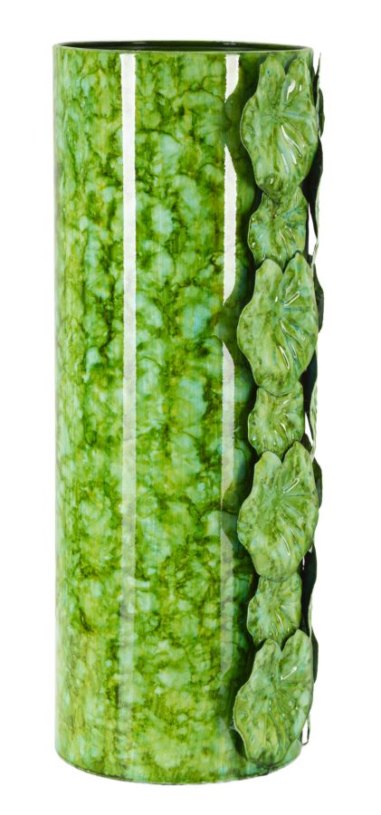 Groene metalen vaas cm 18x17,5x46