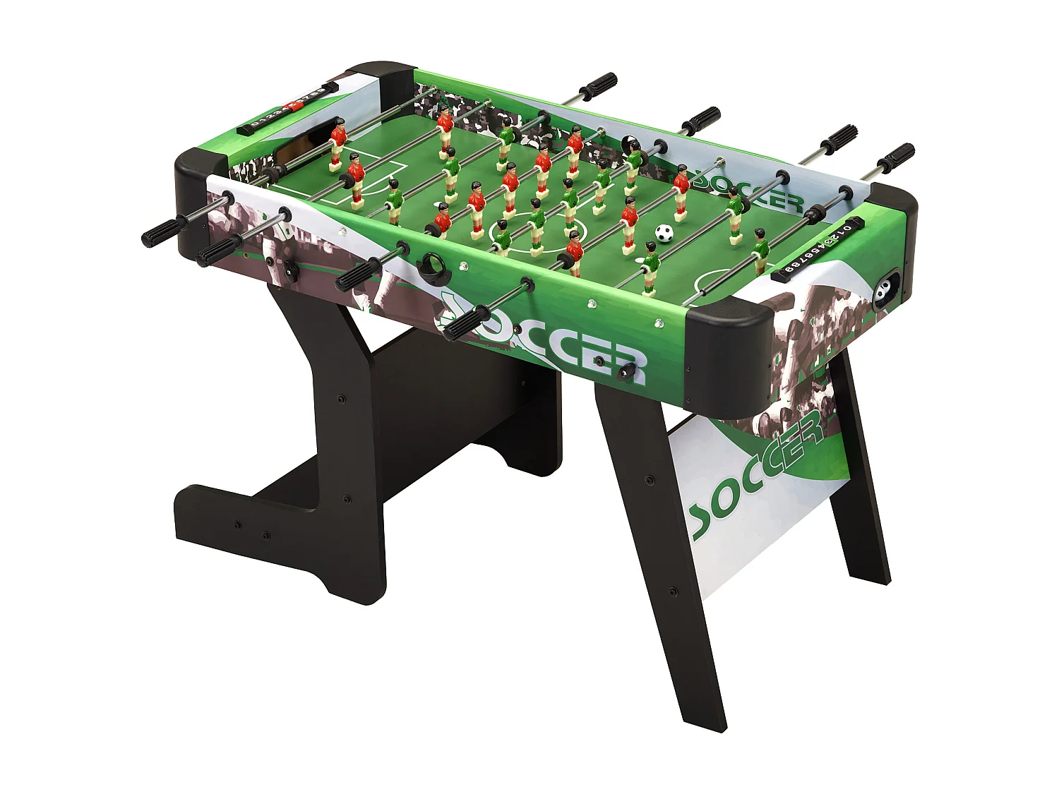 Table de baby-foot d'intérieur pliable - 22 figurines - 3 balles inclues - 2 à 4 joueurs