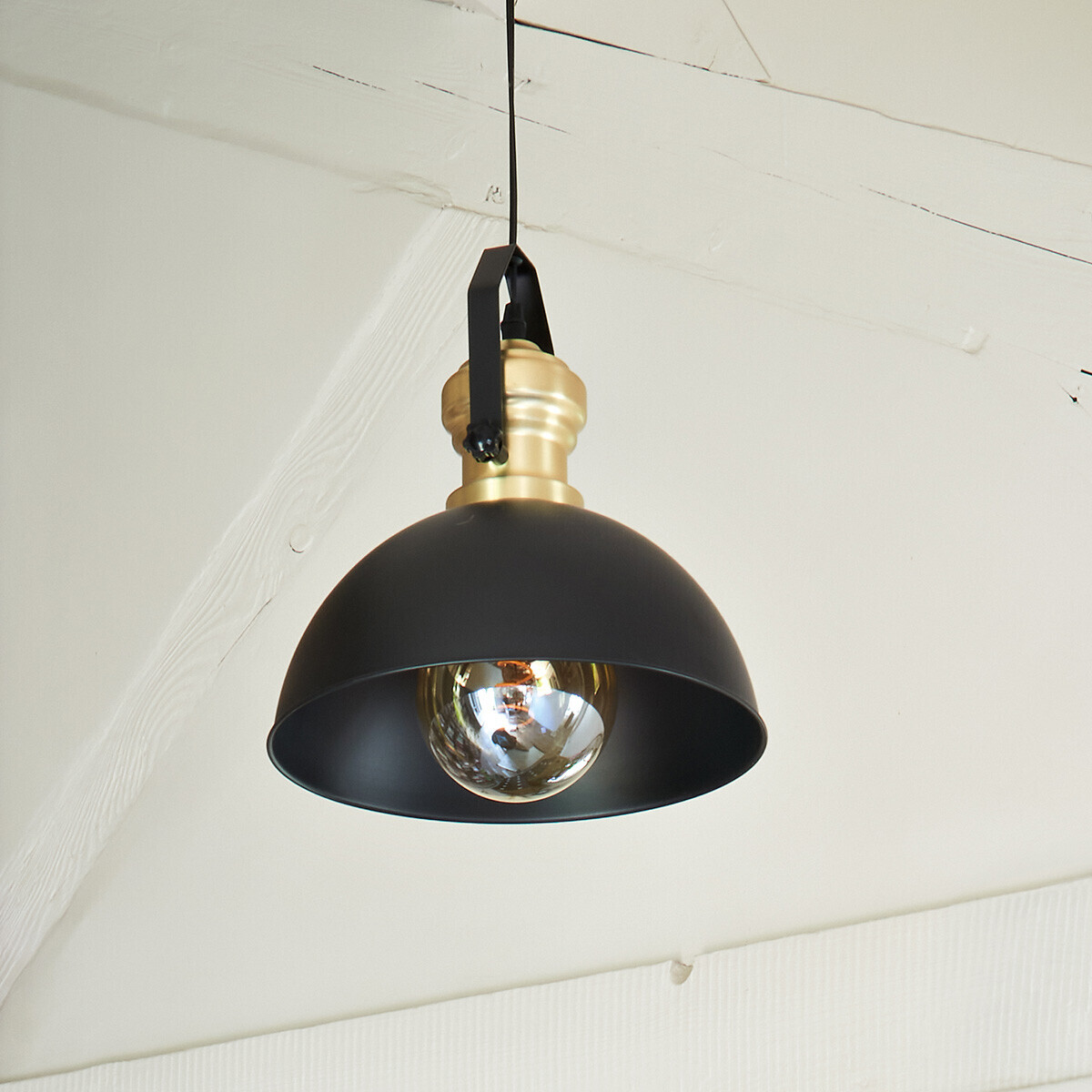 Suspension lamp "Flower" Black metal, D.31 cm