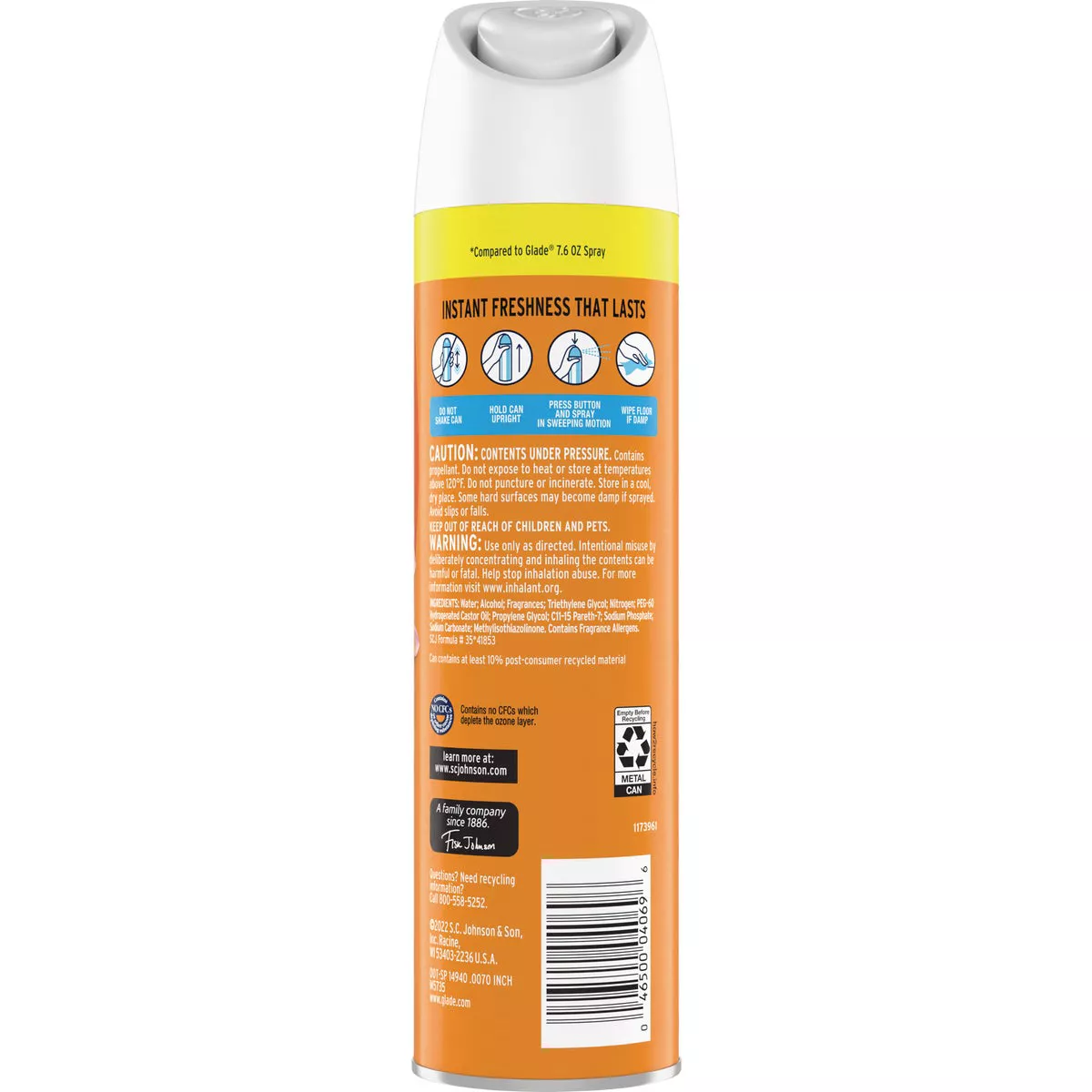 Glade 2X Fragrance 8 Oz. Hawaiian Breeze Spray Air Freshener