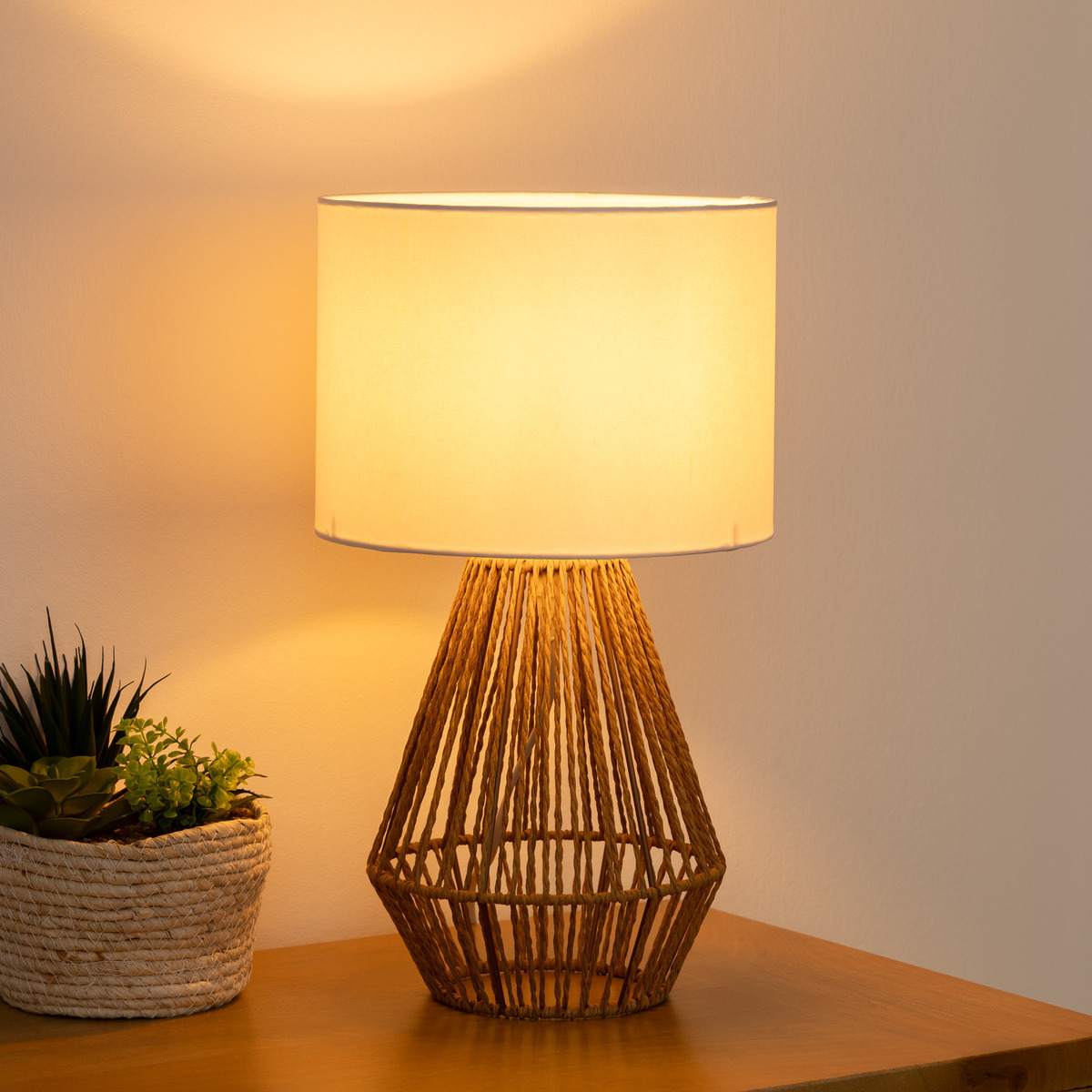 Lamp "Lila" Beige, H.40 cm