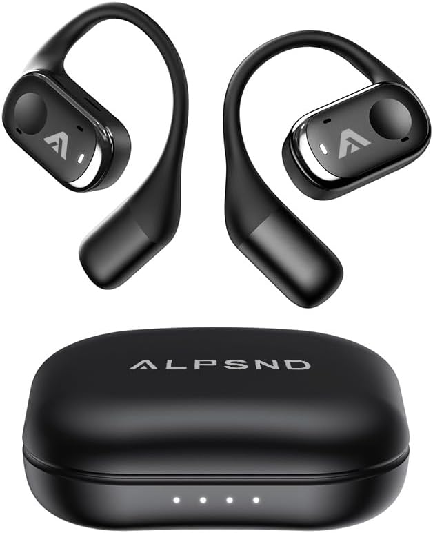 Joy Open-Ear Headphones, Wireless Bluetooth 5.4 Earbuds, Over-Ear Around-Ear Earhook, Sports Fit for Running & Workouts, ENC Clear Calls, HD Sound, App EQ, 40H Battery, IPX4 Sweatproof, Black