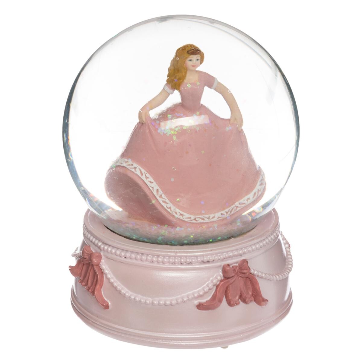 Musical snow globe "Princess" Pink, D.10 cm
