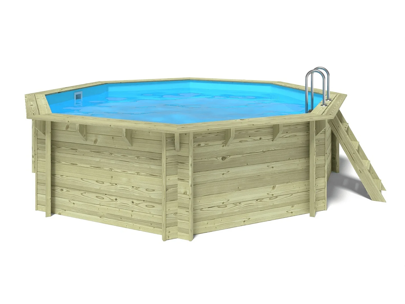 Piscine de jardin en bois - 4,71x4,72  x H.1,20m