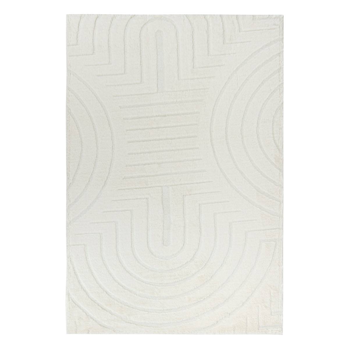 "Arka" Faux Fur Rug Ivory, 90x60 cm