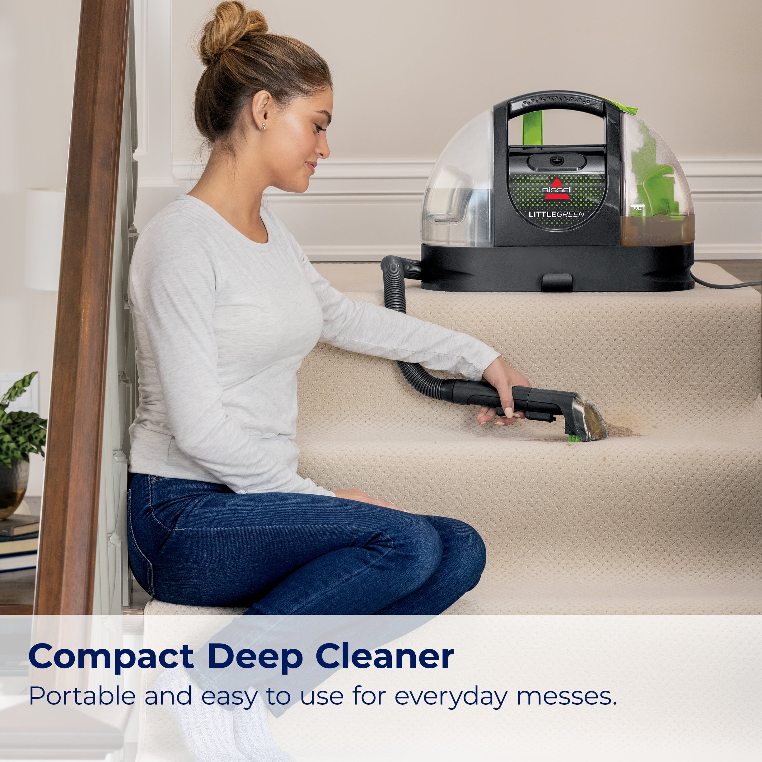BISSELL Little Green Portable Deep Cleaner, for Carpet, Upholstery, and Auto, Lightweight, Strong Suction, Large Tank Capacity, 3369, Green - Image 9