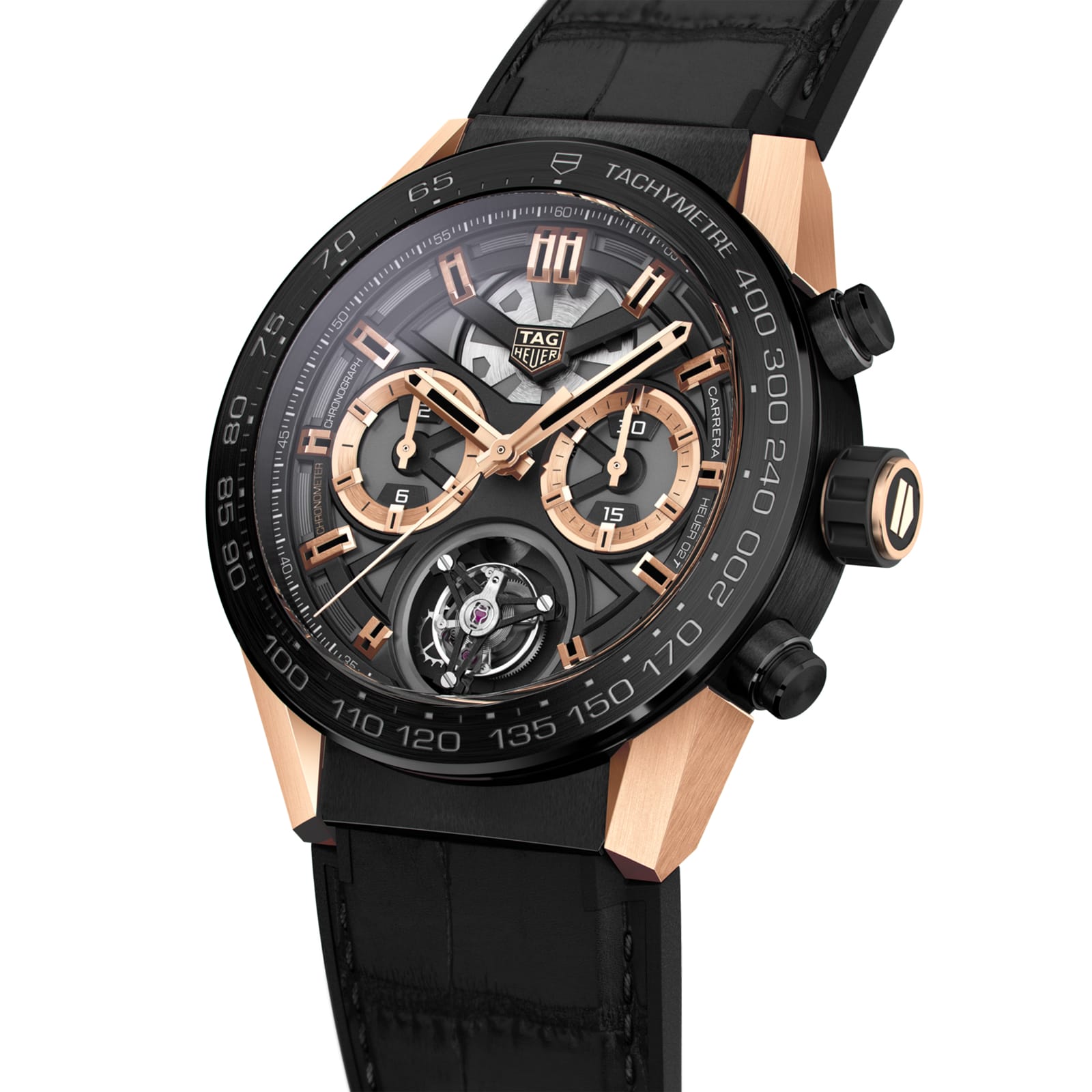 TAG Heuer Replica Watch Carrera Chronograph Tourbillon Automatic 45 mm Titanium & Gold(1:1 replica) - Top club