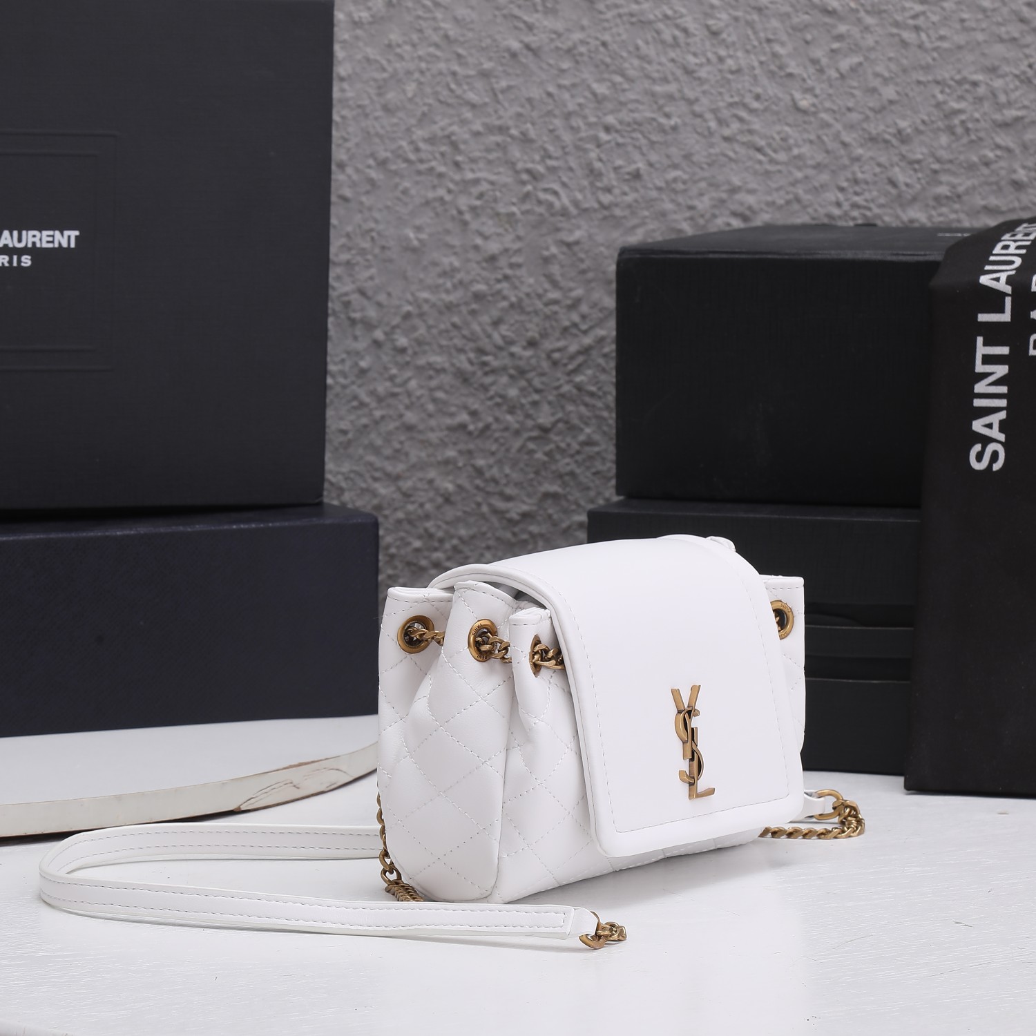 Replica Ysl Mini Nolita Bag In Lambskin- Black/White1:1High-quality replica