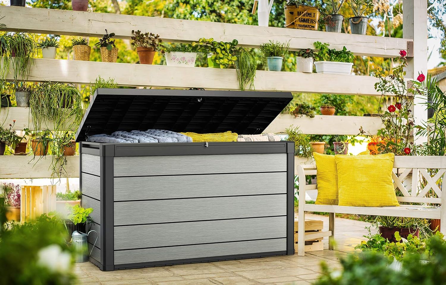 200 Gallon Resin Deck Box, 59.7 in L x 28.5 in W x 35.4 in H - Image 9 200 Gallon Resin Deck Box, 59.7 in L x 28.5 in W x 35.4 in H - Image 9