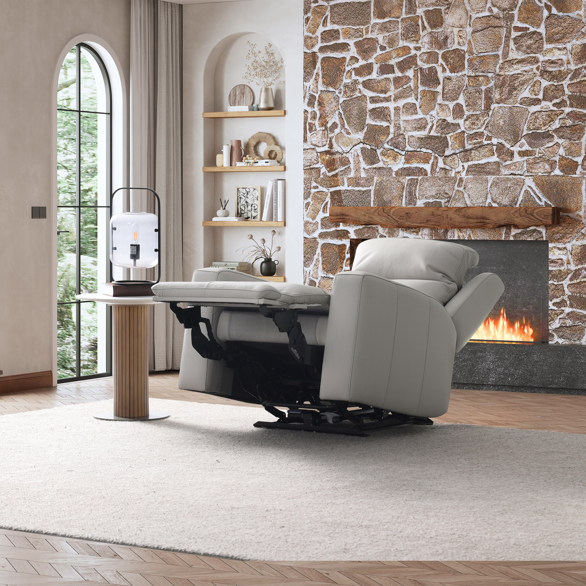 Wren Zero Gravity Power Leather Recliner with Power Headrest - Image 3