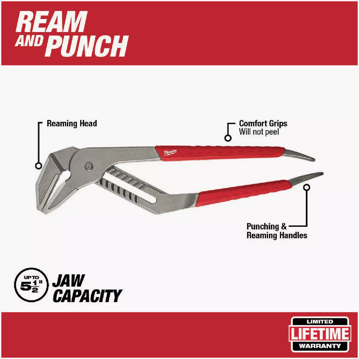 Milwaukee 20 In. Comfort Grip Straight-Jaw Groove Joint Pliers