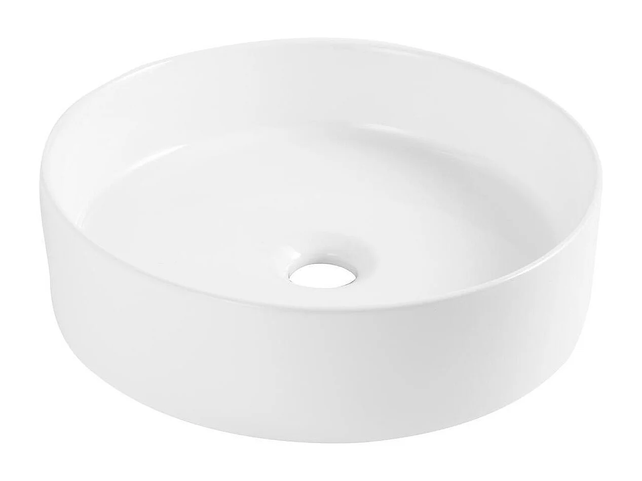 Vasque à poser imitation marbre blanche D38cm NAYA