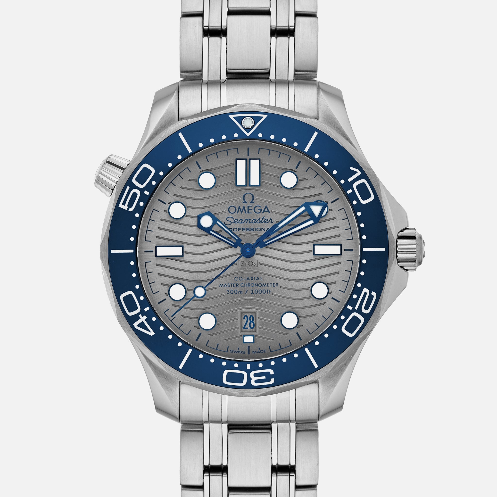 Seamaster Diver 300M Co-Axial Master Chronometer 42mm Grey Dial On Bracelet(1:1 replica) - Top club