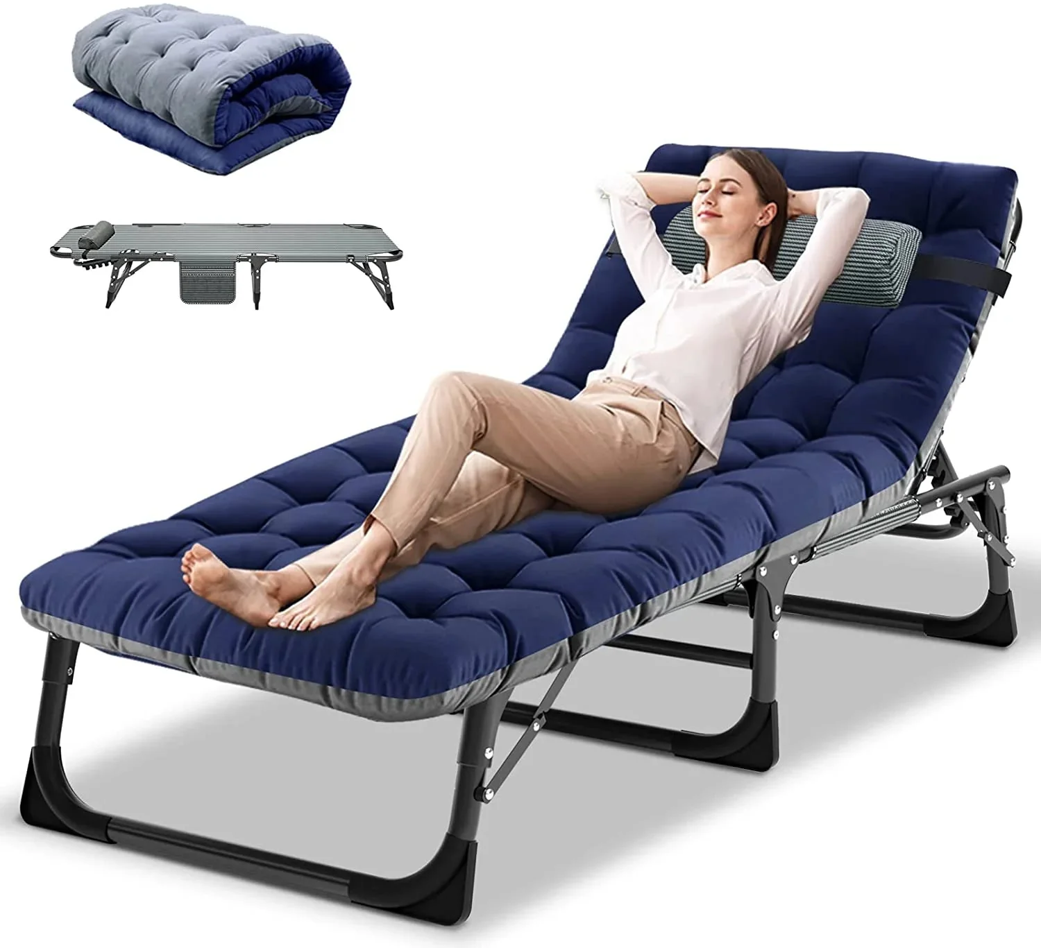 Slsy 5-Position Adjustable Folding Lounge Chair And Cot - 75.2" x 25.6" x 11.8" - Image 116 Slsy 5-Position Adjustable Folding Lounge Chair And Cot - 75.2" x 25.6" x 11.8" - Image 116