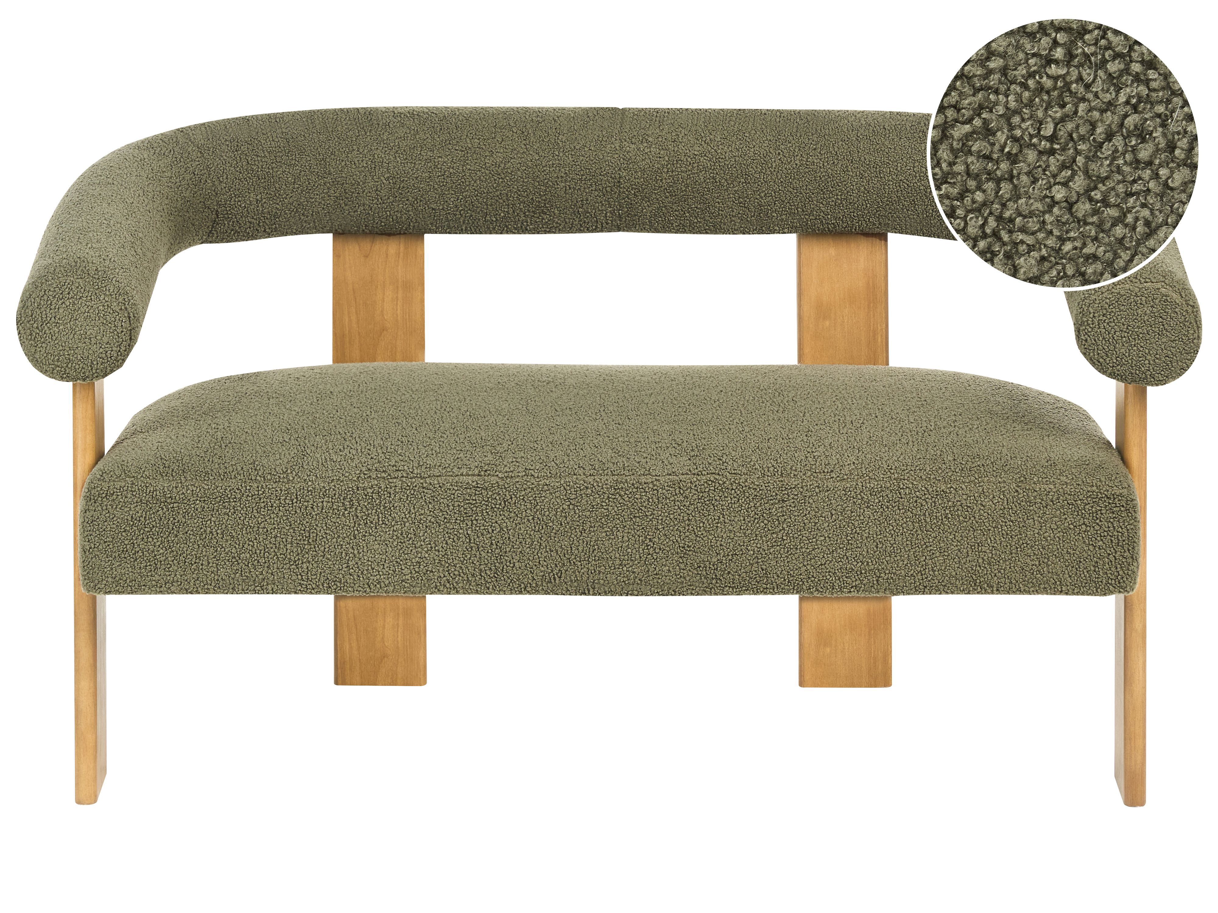 Sofa 2 Seater ILBRO Boucle Green/ Light Brown