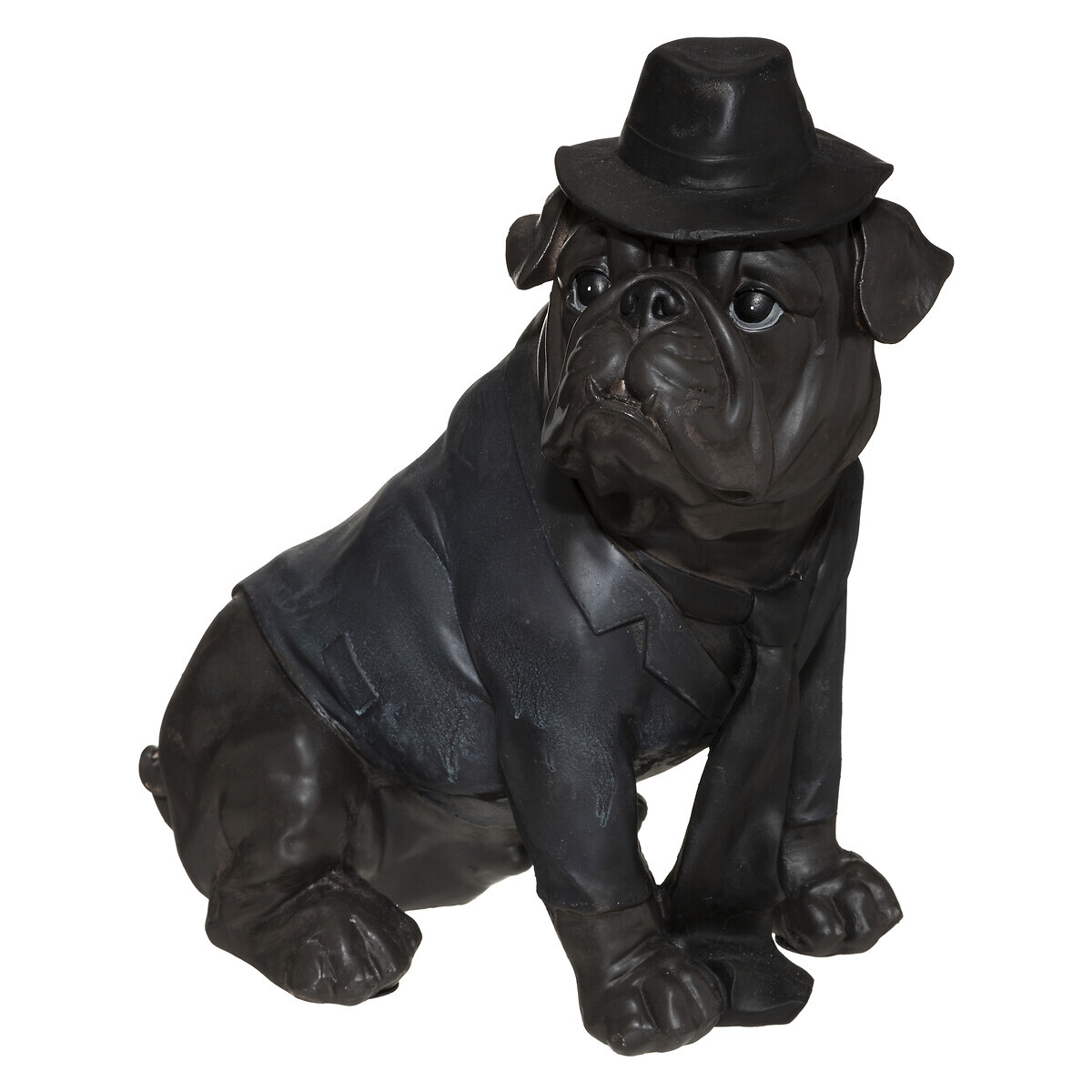 Statue sitting dog hat Black, H.45 cm