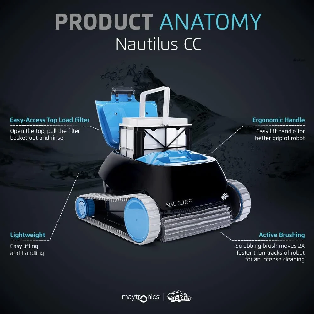 Dolphin Nautilus CC Automatic Robotic Pool Vacuum Cleaner With Caddy For In-Ground Pools Up To 33 FT - Image 10 Dolphin Nautilus CC Automatic Robotic Pool Vacuum Cleaner With Caddy For In-Ground Pools Up To 33 FT - Image 10