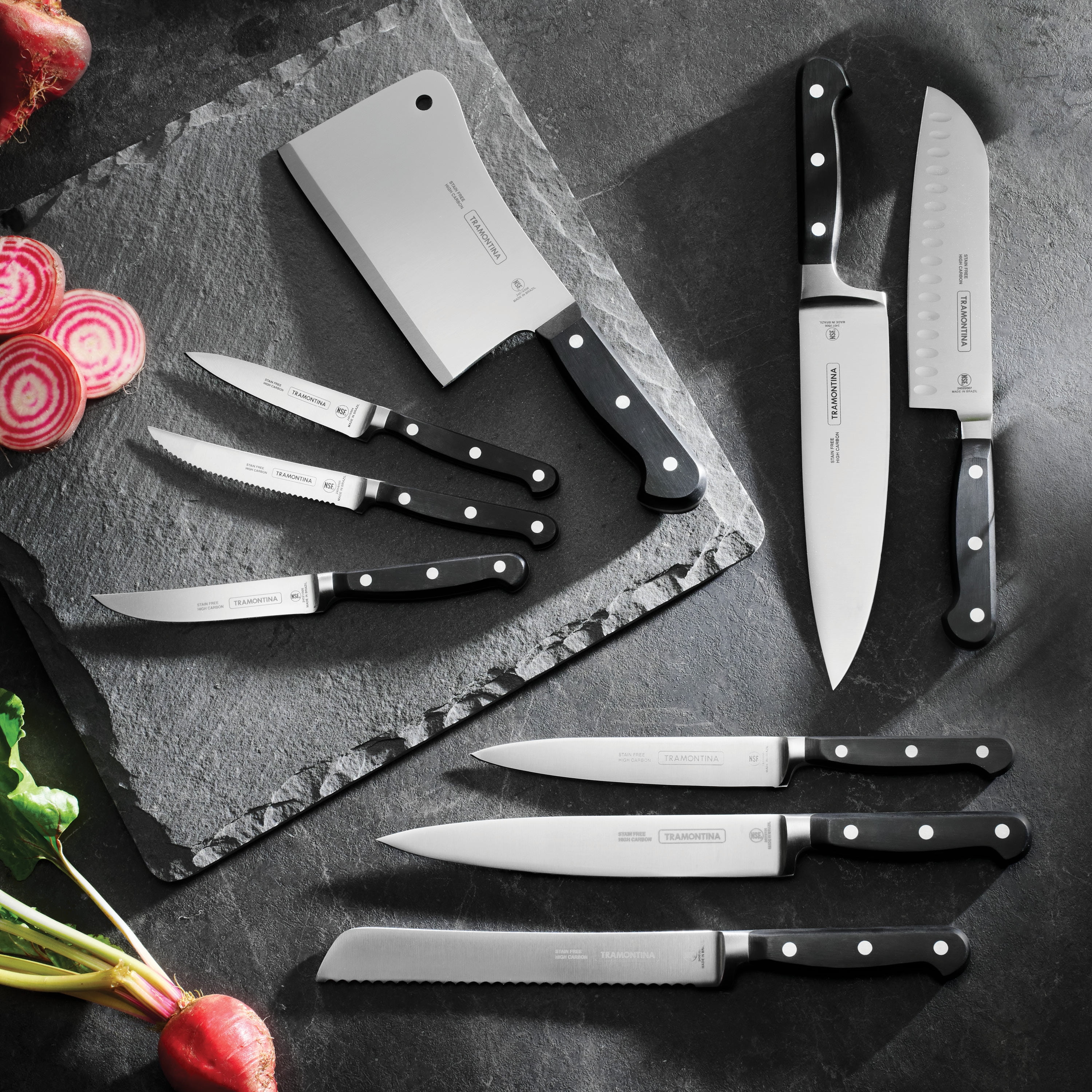 Tramontina Pro Series 4 Piece Forged 5 Inch Fine Steak Knife Set