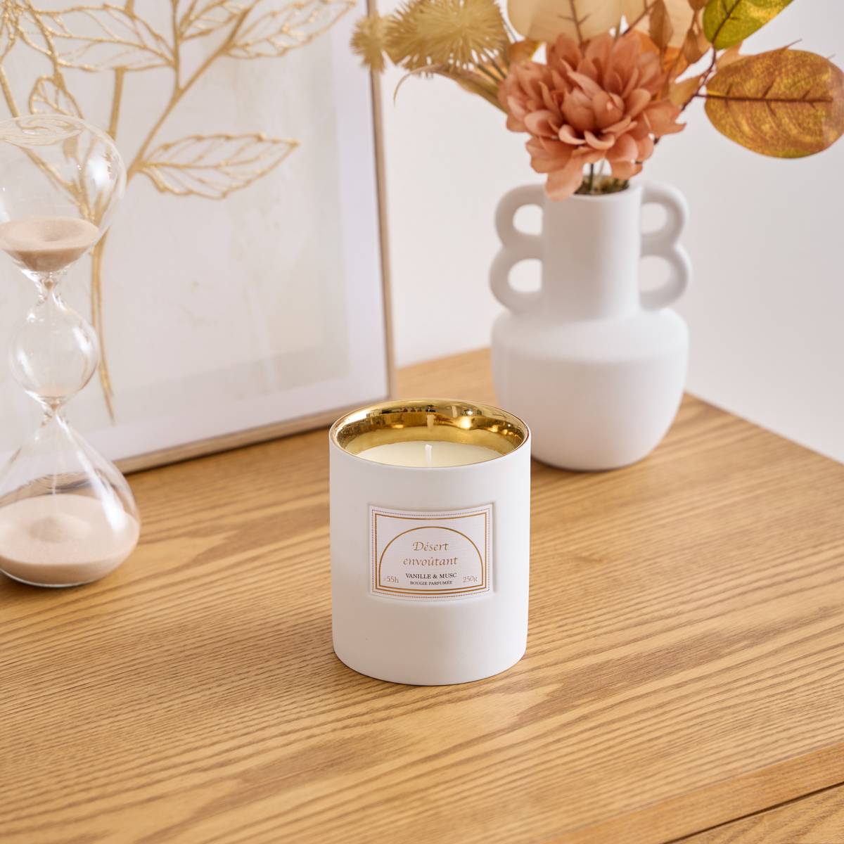 Scented Candle "Lucia" Sandalwood - Pink, White, 1800g