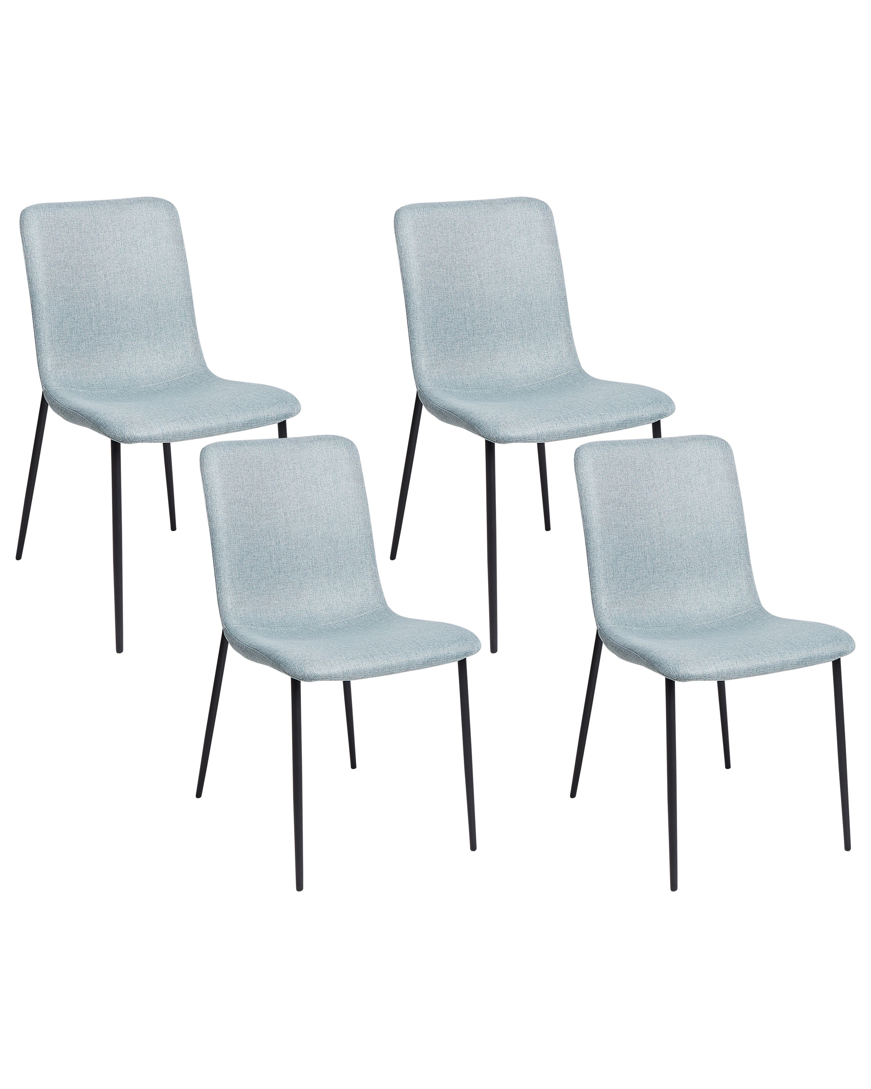 Set of 4 Dining Chairs GLENDIVE Fabric Light Blue