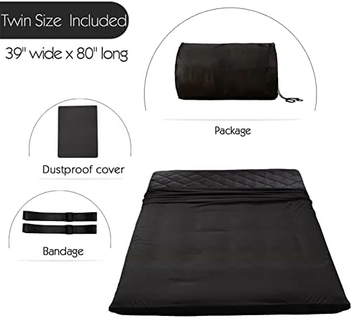 Japanese Floor Futon Mattress King Size, Floor Bed for Adults, Roll Up Folding Mattress, Diamond Patterned Japanese Futon Bed, Dark Grey - Image 4