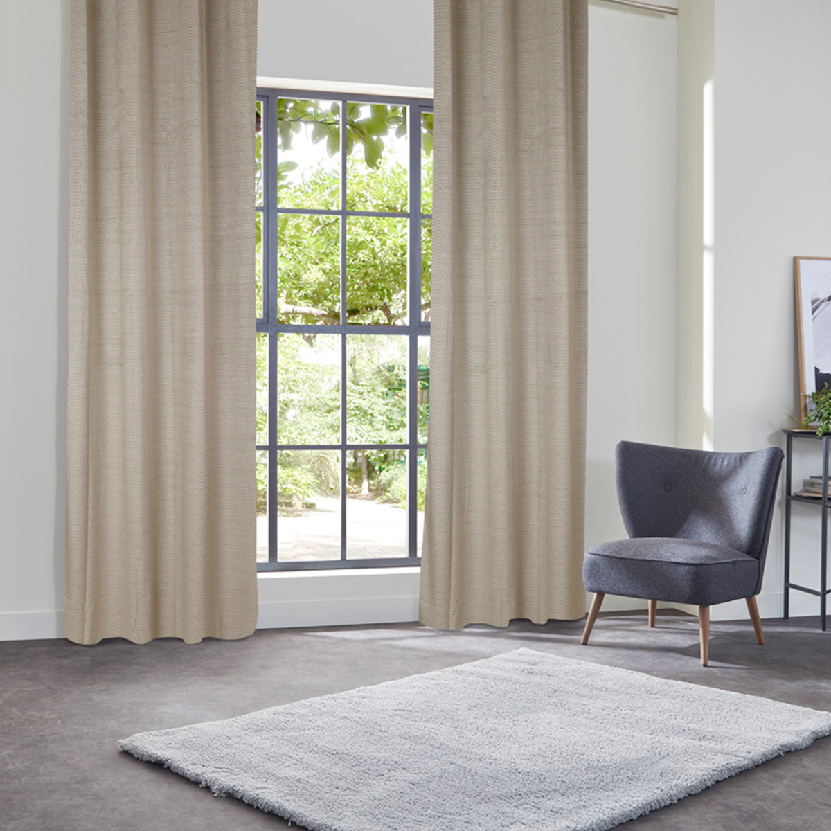 Velvet effect blackout curtain "Yupi" Linen, 135x260 cm