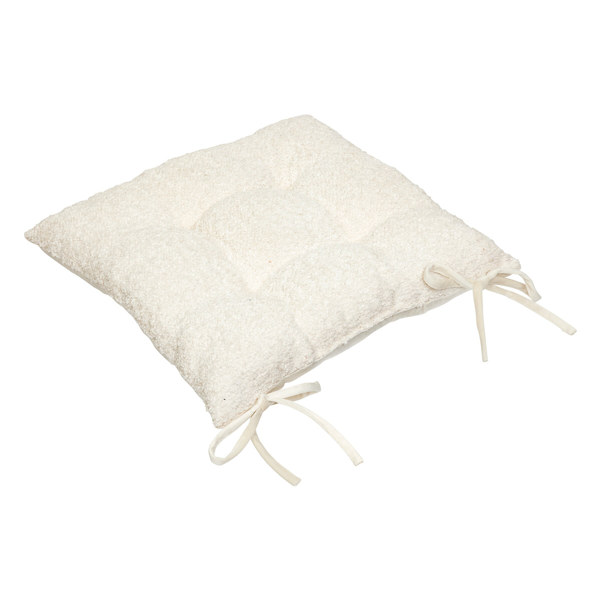 Chair pad "Soana" Terry, Ivory white, 38x38 cm