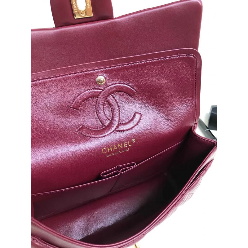 Replica Chanel 1112 Burgundy Medium Size 2.55 Lambskin Leather Flap Bag1:1High-quality replica