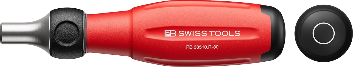 PB Swiss Tools Ratchet Screwdriver PB 38510.R-30 | 100% Swiss Made | SwissGrip Evo Screwdriver Bit Holder Magnetic for C6 1/4