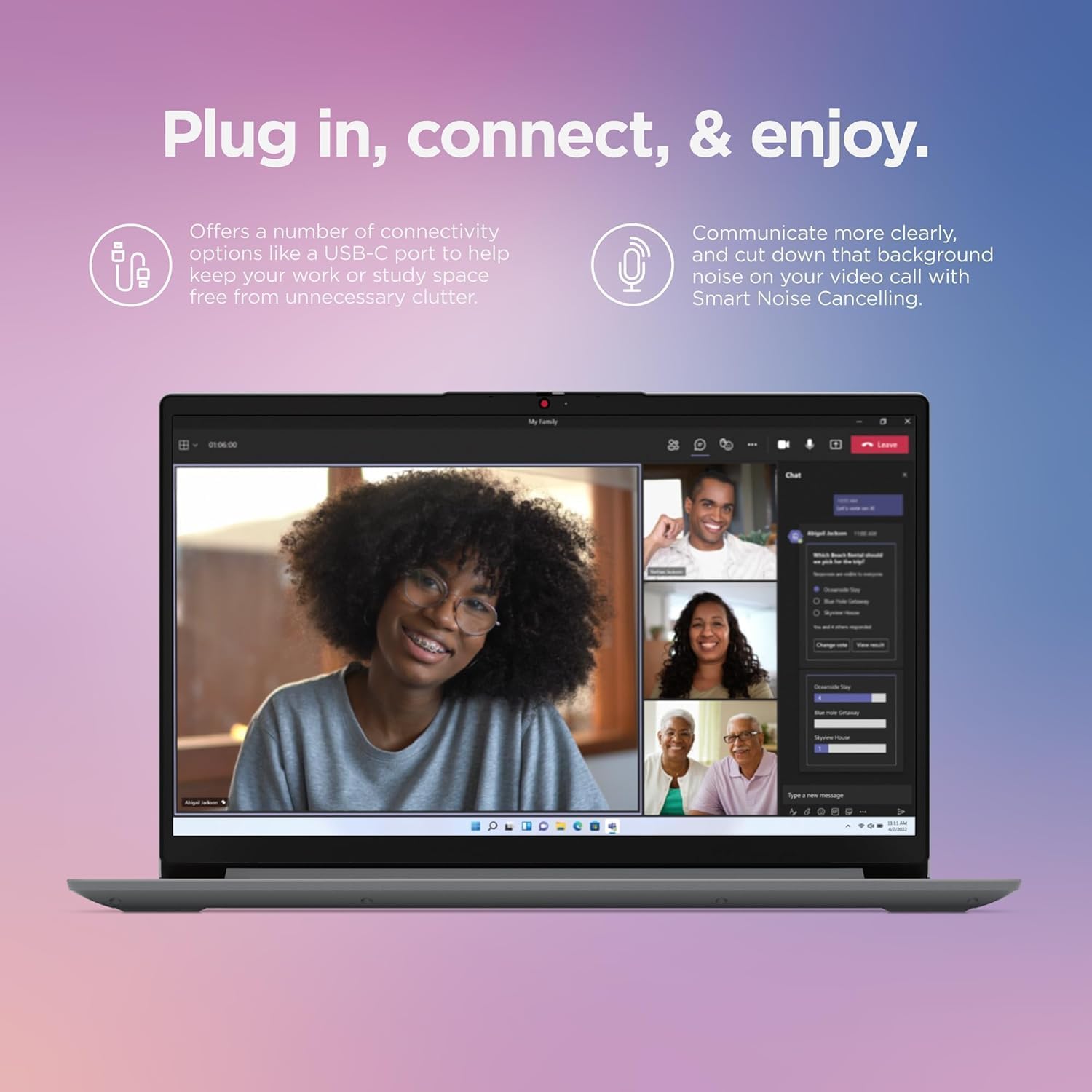 Lenovo IdeaPad 1 Student Laptop  Intel Dual Core Processor  12GB RAM  512GB SSD + 128GB eMMC  15.6